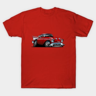 Classic American 57 Hot Rod Cartoon T-Shirt